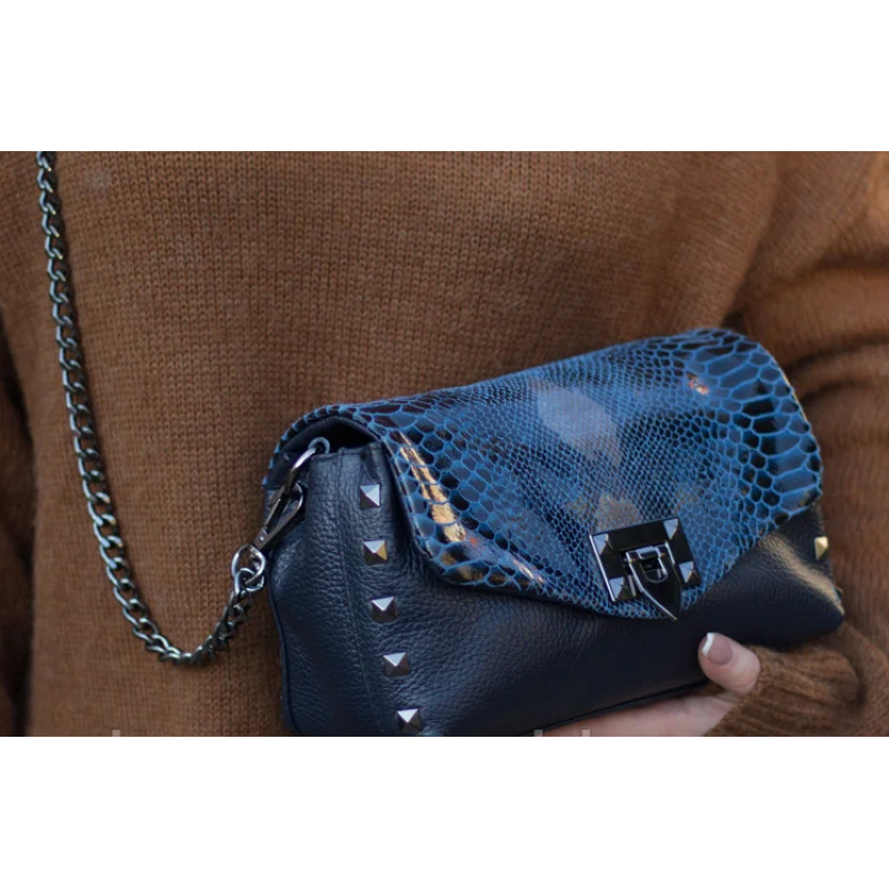 Сумка жіноча Laura Biaggi (6444) шкіряна синя