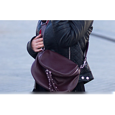 Сумка жіноча стильна Vera Pelle (2995) шкіряна кольору марсала