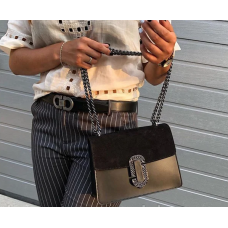 Італійська жіноча сумка Laura Biaggi (329) чорна шкіряна