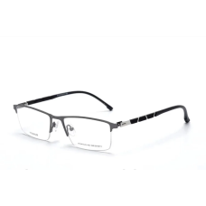 Чоловіча напівобідкова оправа в стилі Porsche Design p-9859 silver
