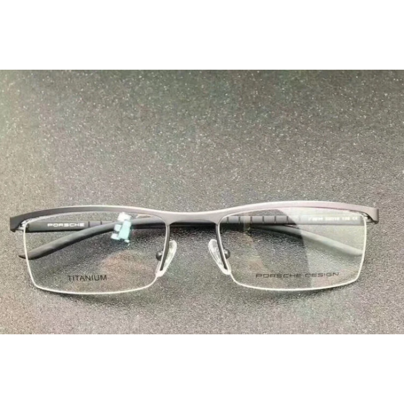 Чоловіча напівобідкова оправа в стилі Porsche Design p-8819 silver