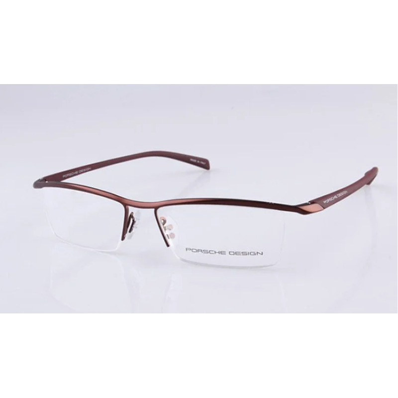 Чоловіча напівобідкова оправа в стилі Porsche Design p-8218 brown