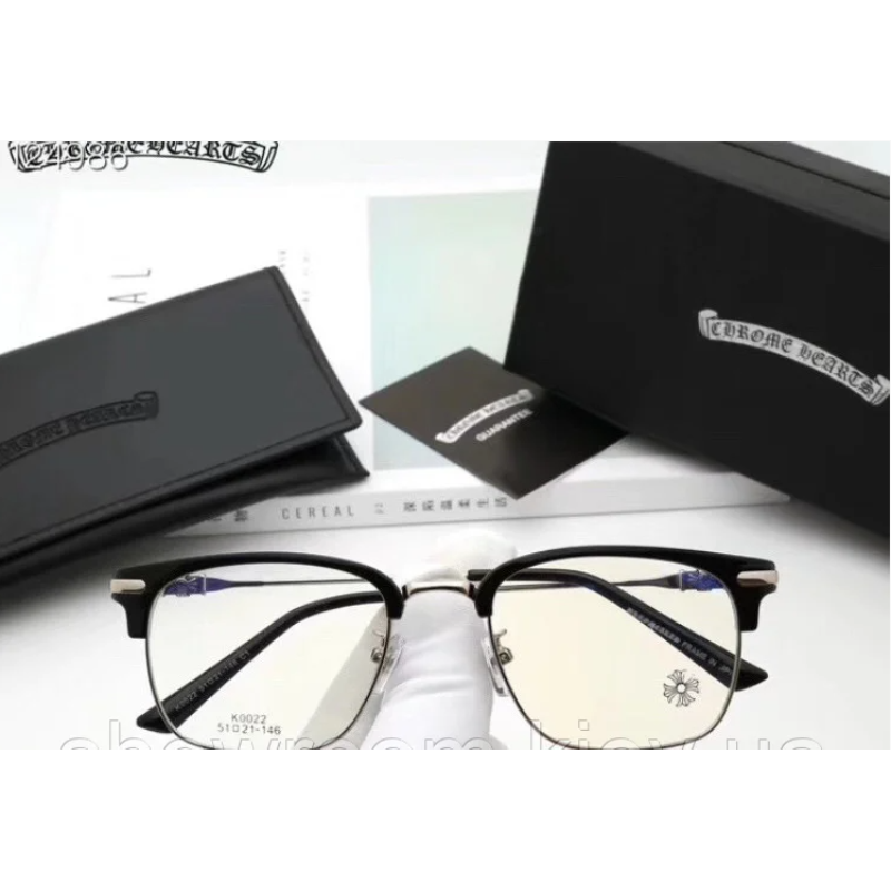 Чоловіча стильна оправа в стилі Chrome Hearts 0022 balck