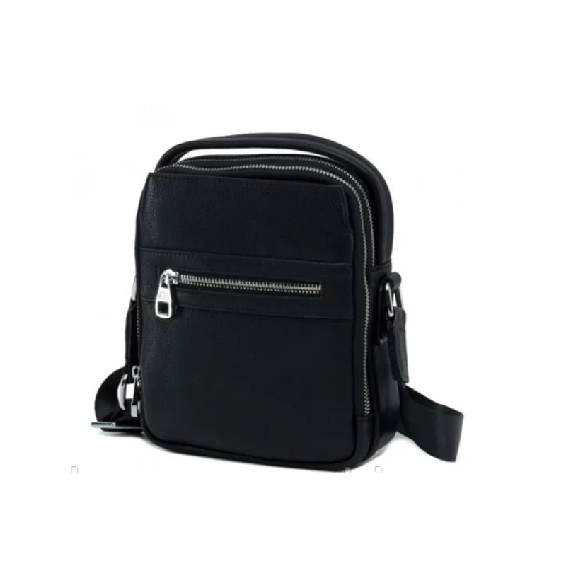 Містка чоловіча сумка Leather Collection (1901) чорна шкіряна