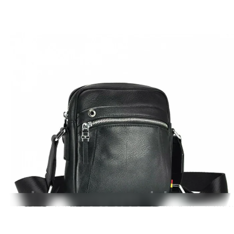 Сумка чоловіча через плече Leather Collection (33) чорна шкіряна Сумка чоловіча через плече Leather Collection (33) чорна шкіряна