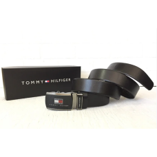 Чоловічий шкіряний ремінь з пряжкою автомат (047) чорний