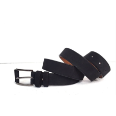 Шкіряний замшевий чорний ремінь (40)