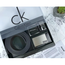 Чоловічий подарунковий набір (шкіряний ремінь з двома пряжками) (420)