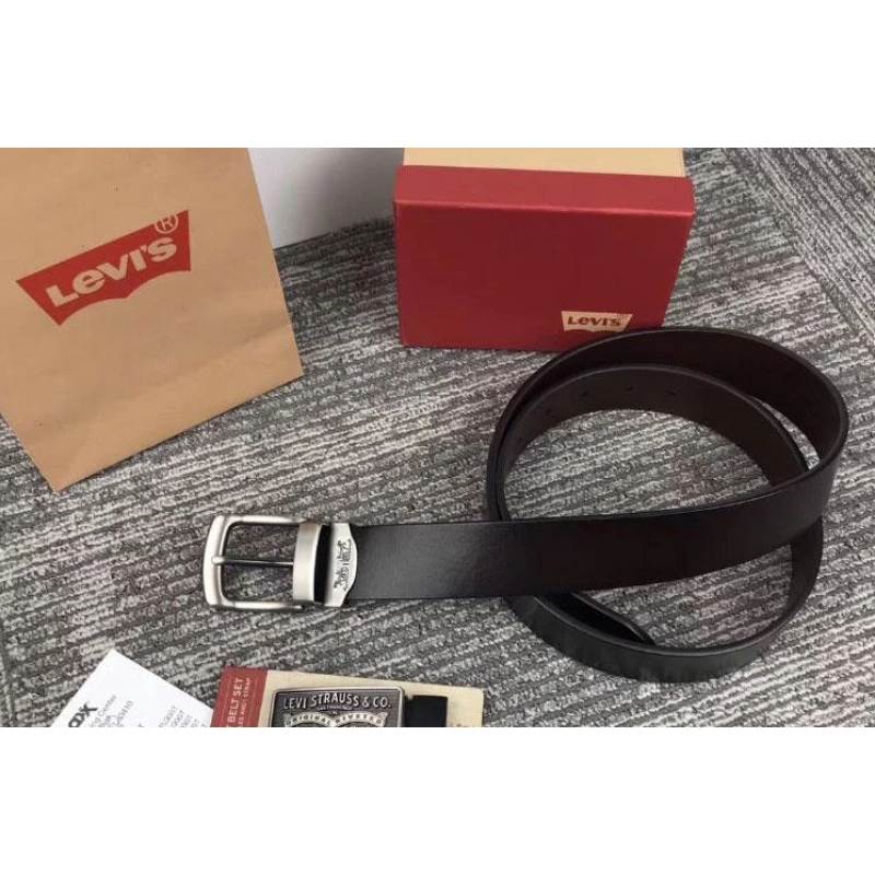 Чоловічий ремінь для джинсів з двома пряжками в стилі Levis (514)