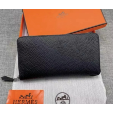 Жіночий шкіряний гаманець на блискавці H (506) чорний