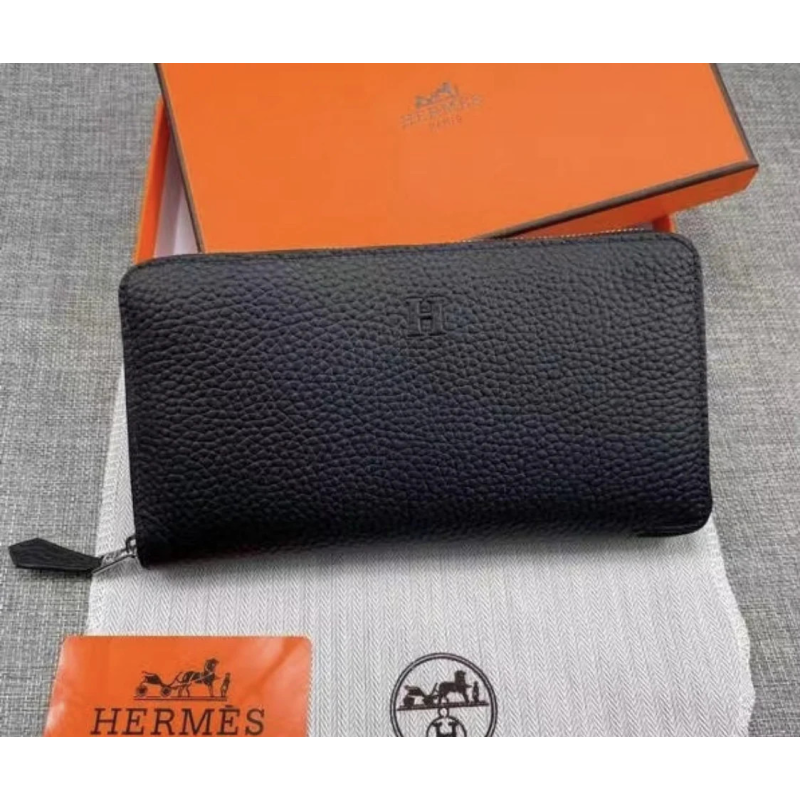 Жіночий шкіряний гаманець на блискавці H (506) чорний