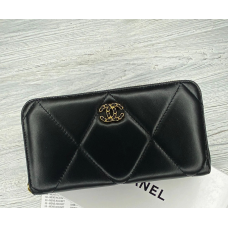 Жіночий шкіряний гаманець на блискавці Ch (9001) чорний