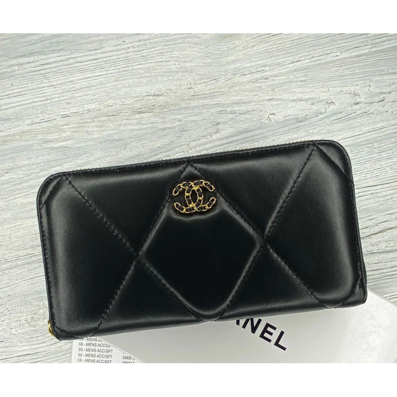 Жіночий шкіряний гаманець на блискавці Ch (9001) чорний