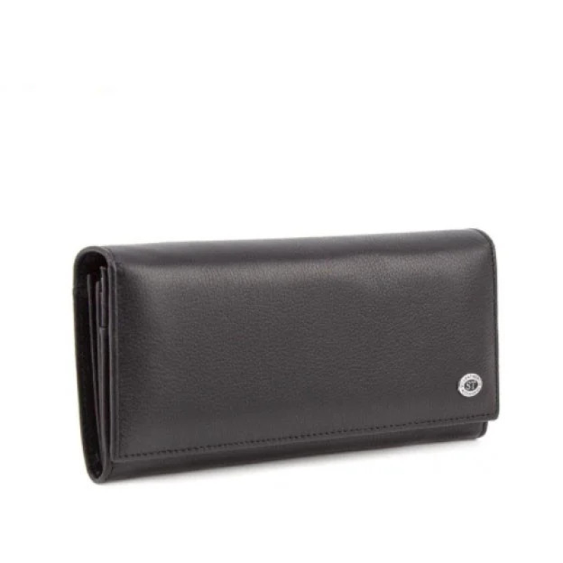 Жіночий зручний шкіряний гаманець (15011) чорний Жіночий зручний шкіряний гаманець (15011) чорний