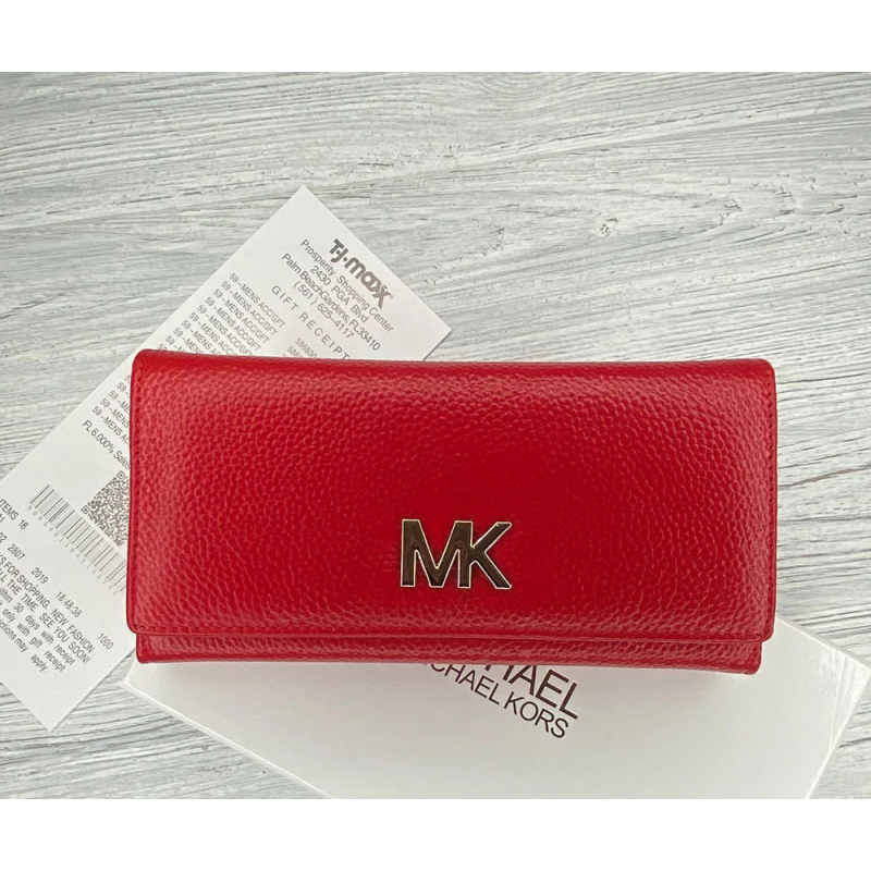 Жіночий шкіряний гаманець MK (8005) червоний