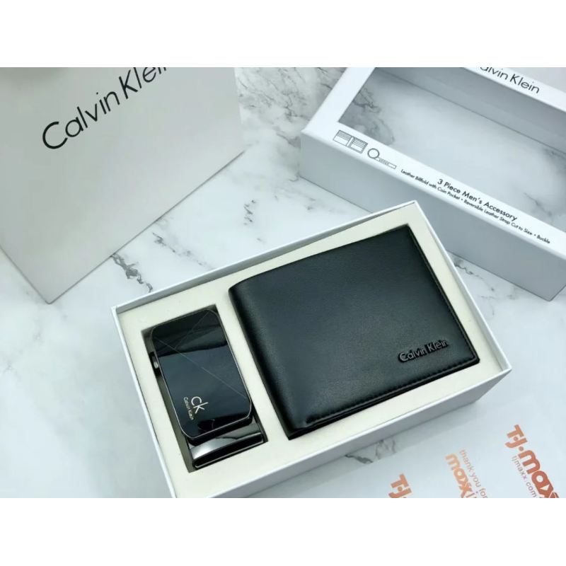 Чоловічий подарунковий набір ремінь автомат і портмоне (469)