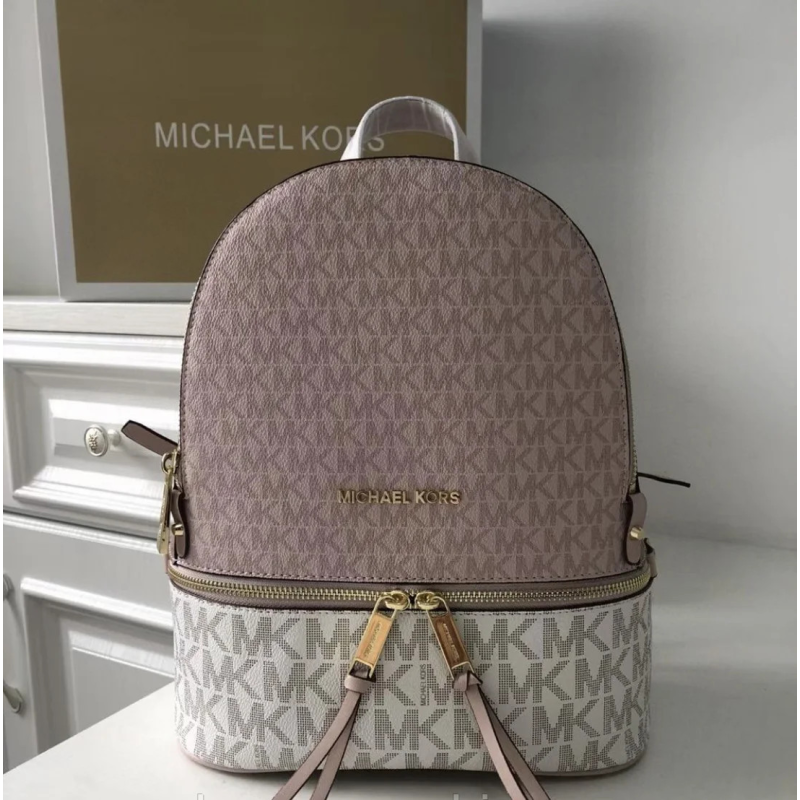 Жіночий шкіряний рюкзак Michael Kors Rhea Zip Rose Lux