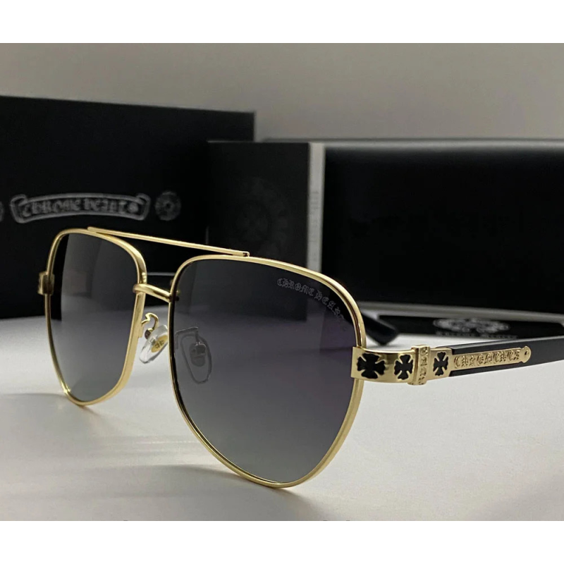 Чоловічі сонцезахисні окуляри Chrome Hearts 5078 gold