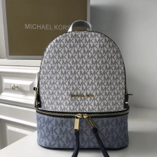 Жіночий шкіряний рюкзак Michael Kors Rhea Zip Blue Lux