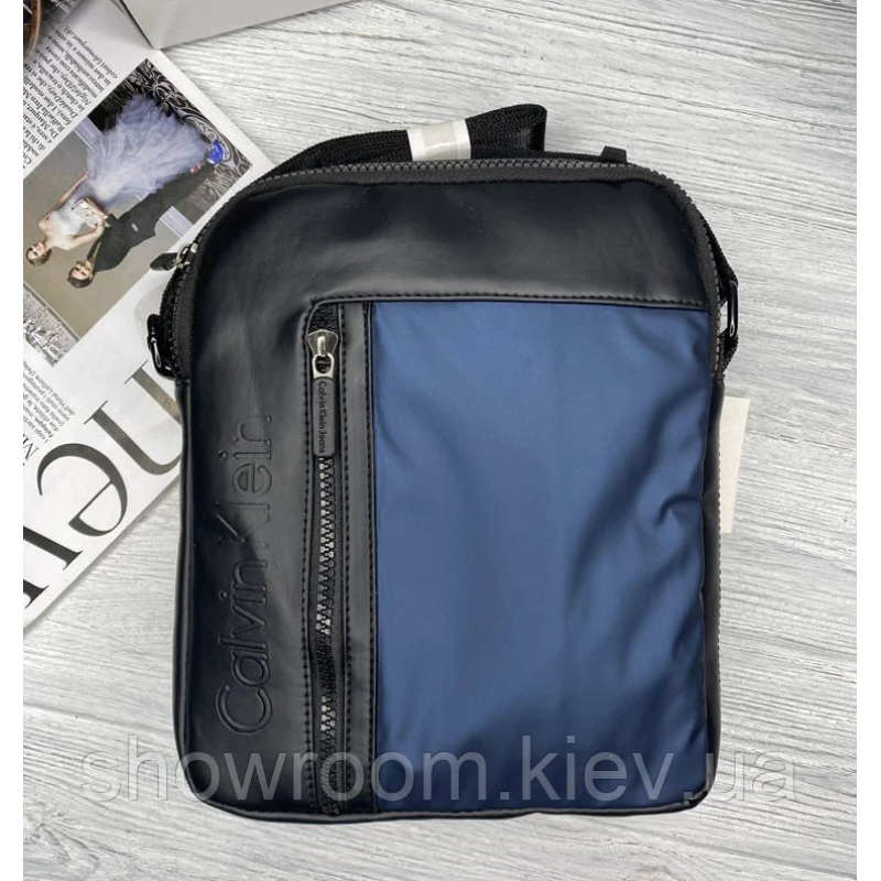 Чоловіча брендова сумка на плече (080) синя