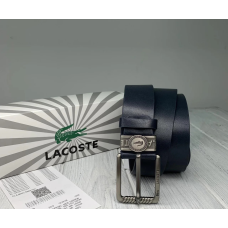 Брендовий чоловічий шкіряний ремінь Lacoste (997) темно синій