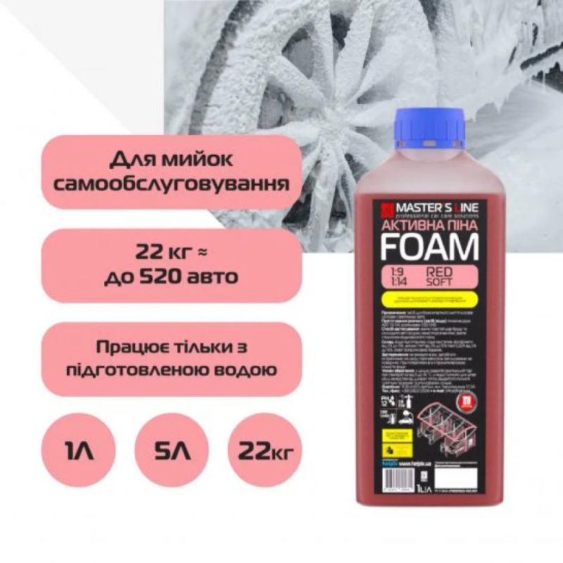 Активна піна Master’s Line “Red Soft“ 1:9 1 л