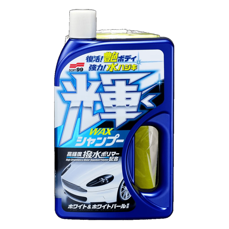 Шампунь SOFT99 для мийки та надання блиску cвітлим автомобілям Wax in Shampoo High Shiny Type White 750 мл Шампунь SOFT99 для мийки та надання блиску cвітлим автомобілям Wax in Shampoo High Shiny Type White 750 мл