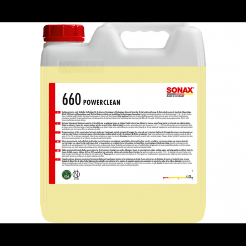 Високоефективний сильнолужний концентрат для попереднього миття 10 л SONAX Power Clean (660600)