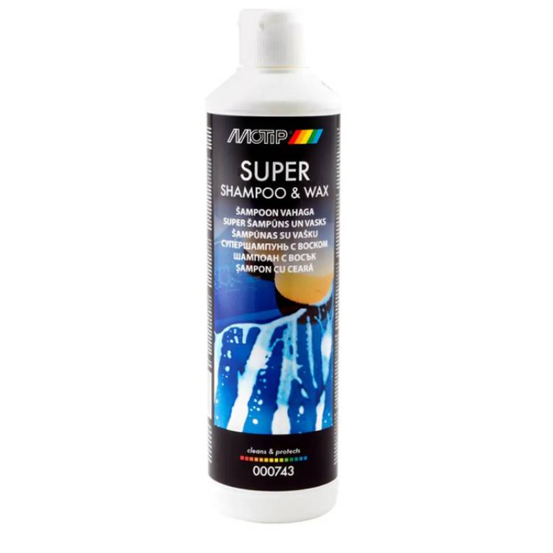 Автошампунь для ручного миття — Motip Super Shampoo and Wax 500 мл
